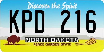 ND license plate KPD216