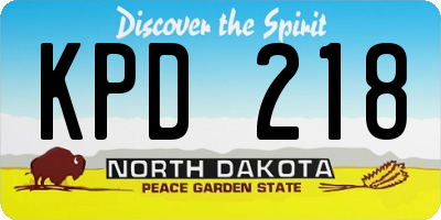 ND license plate KPD218
