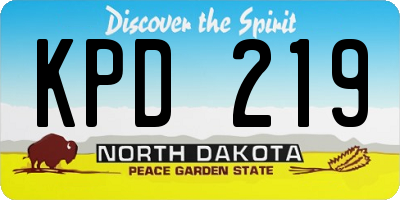 ND license plate KPD219