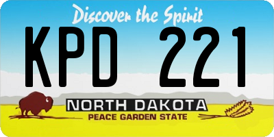 ND license plate KPD221