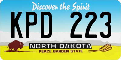 ND license plate KPD223