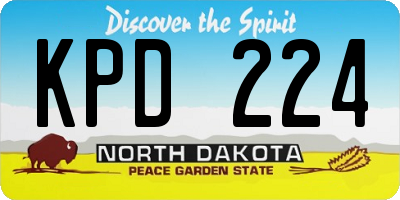 ND license plate KPD224