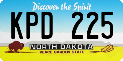 ND license plate KPD225