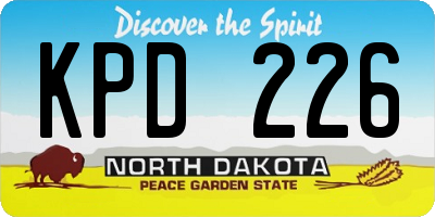 ND license plate KPD226