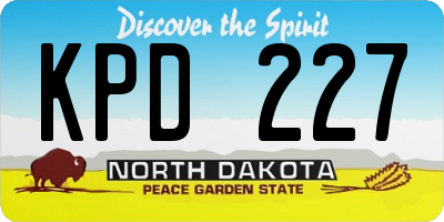 ND license plate KPD227