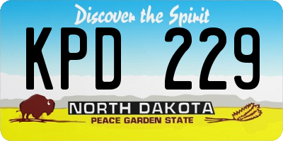 ND license plate KPD229