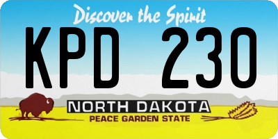 ND license plate KPD230