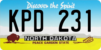 ND license plate KPD231
