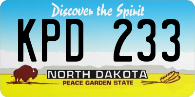 ND license plate KPD233