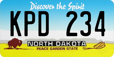 ND license plate KPD234