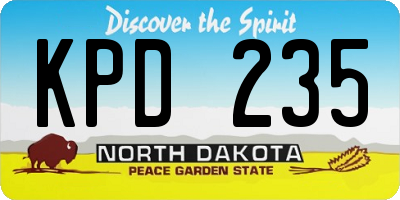 ND license plate KPD235
