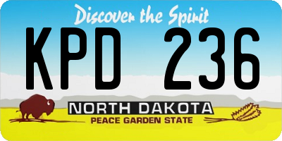 ND license plate KPD236