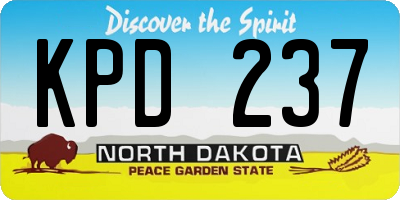 ND license plate KPD237