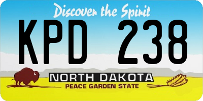 ND license plate KPD238