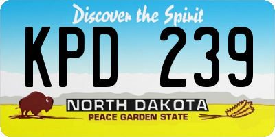 ND license plate KPD239