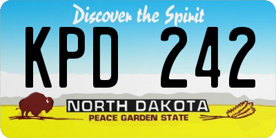 ND license plate KPD242