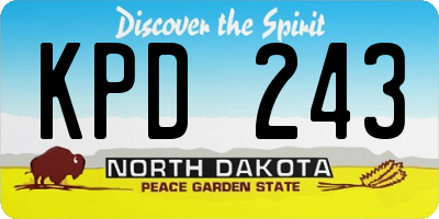 ND license plate KPD243