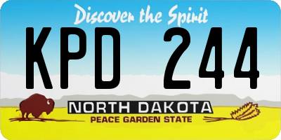 ND license plate KPD244