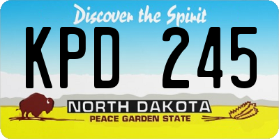 ND license plate KPD245
