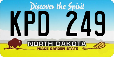 ND license plate KPD249