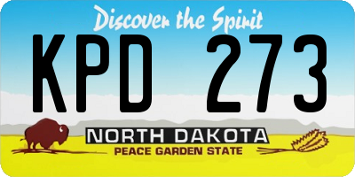 ND license plate KPD273