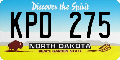 ND license plate KPD275