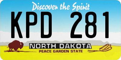 ND license plate KPD281