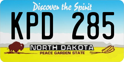 ND license plate KPD285