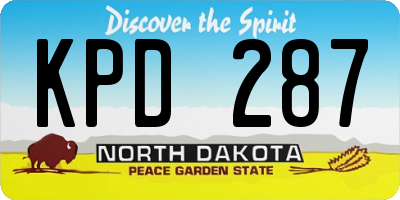 ND license plate KPD287