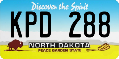 ND license plate KPD288
