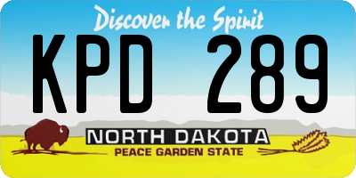 ND license plate KPD289