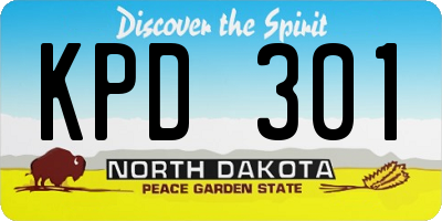 ND license plate KPD301