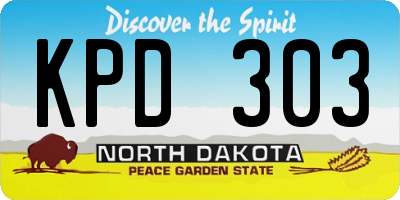 ND license plate KPD303