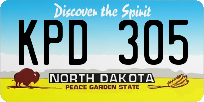 ND license plate KPD305
