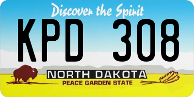 ND license plate KPD308
