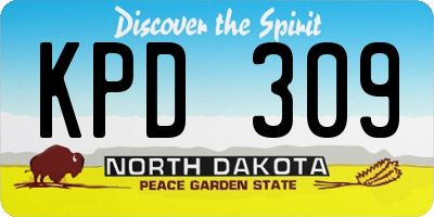 ND license plate KPD309
