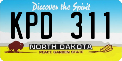 ND license plate KPD311