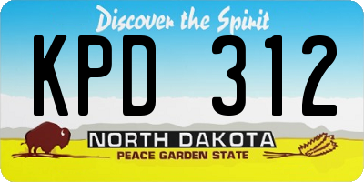 ND license plate KPD312