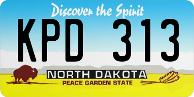 ND license plate KPD313