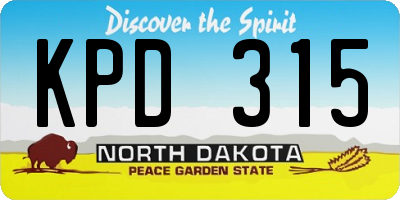 ND license plate KPD315