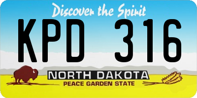 ND license plate KPD316