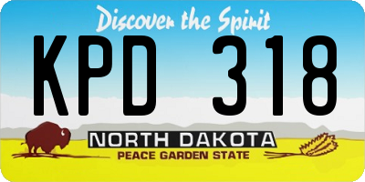 ND license plate KPD318