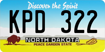 ND license plate KPD322