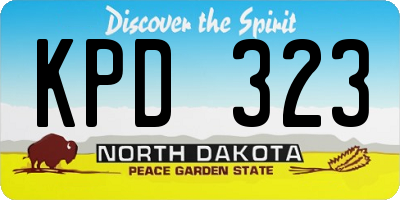 ND license plate KPD323