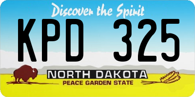 ND license plate KPD325