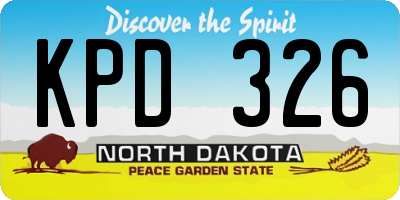ND license plate KPD326