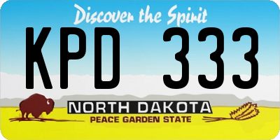 ND license plate KPD333