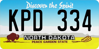 ND license plate KPD334