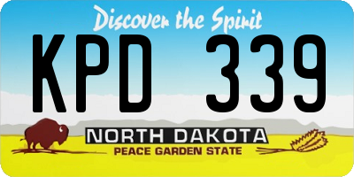 ND license plate KPD339