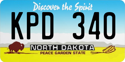 ND license plate KPD340